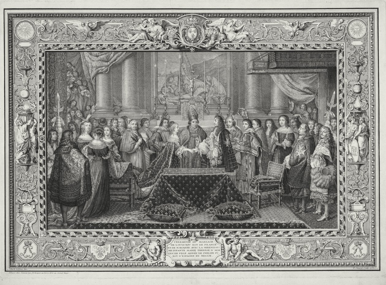 Huwelijksceremonie van Lodewijk XIV (1638-1715) Koning van Frankrijk en